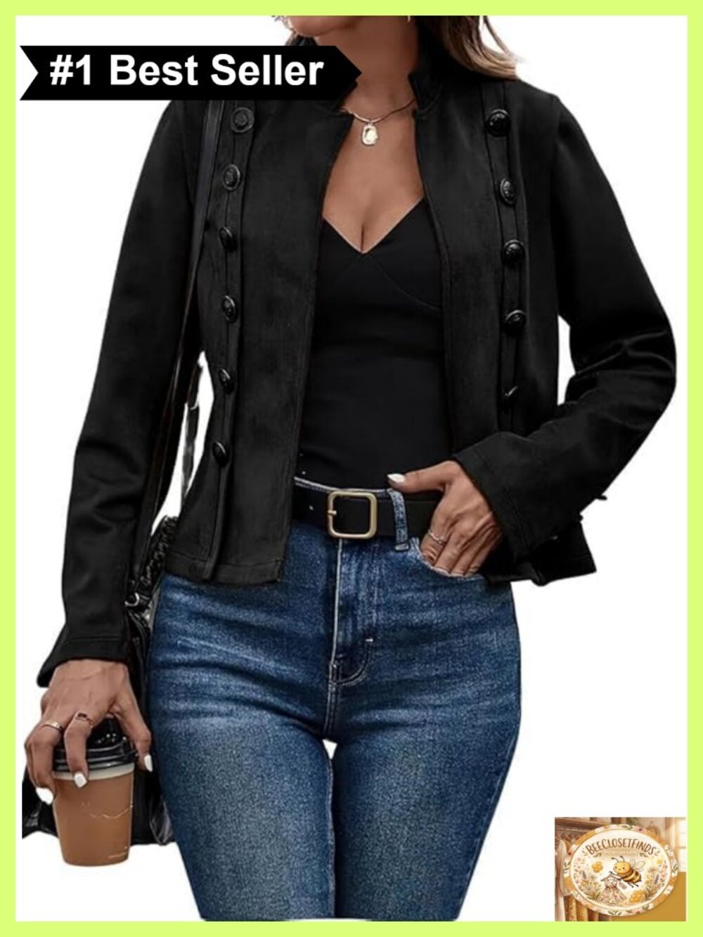 Faux Suede Jacket Women Casual Long Sleeve Cropped Pea Coat